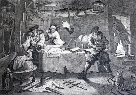 Hogarth, William - Works, folio, contemporary half morocco, front joint split away but attached at rear